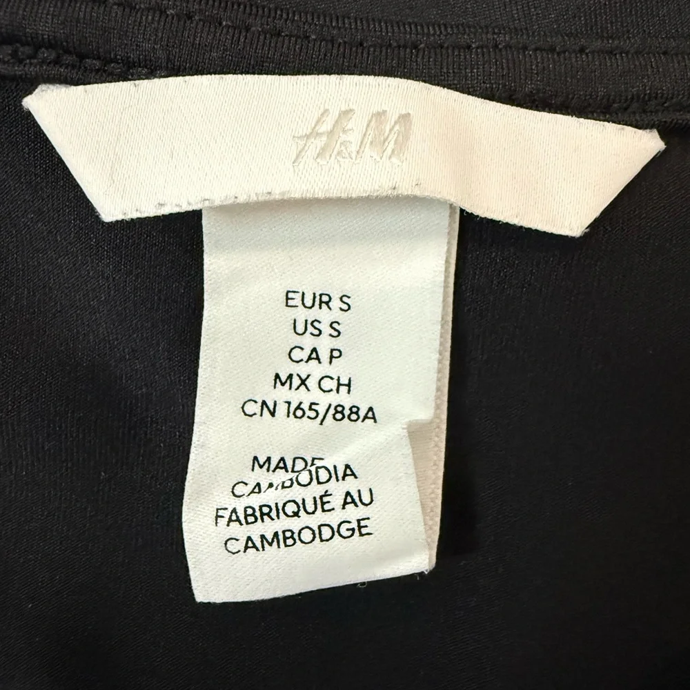 H&M Bodysuit Extra Narrow Shoulder Straps Black Size S - Picture 7 of 8